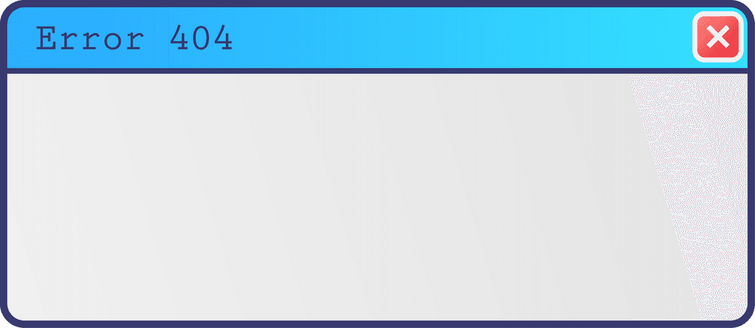 Minimalist Transparent Error 404 Dialog UI Notification