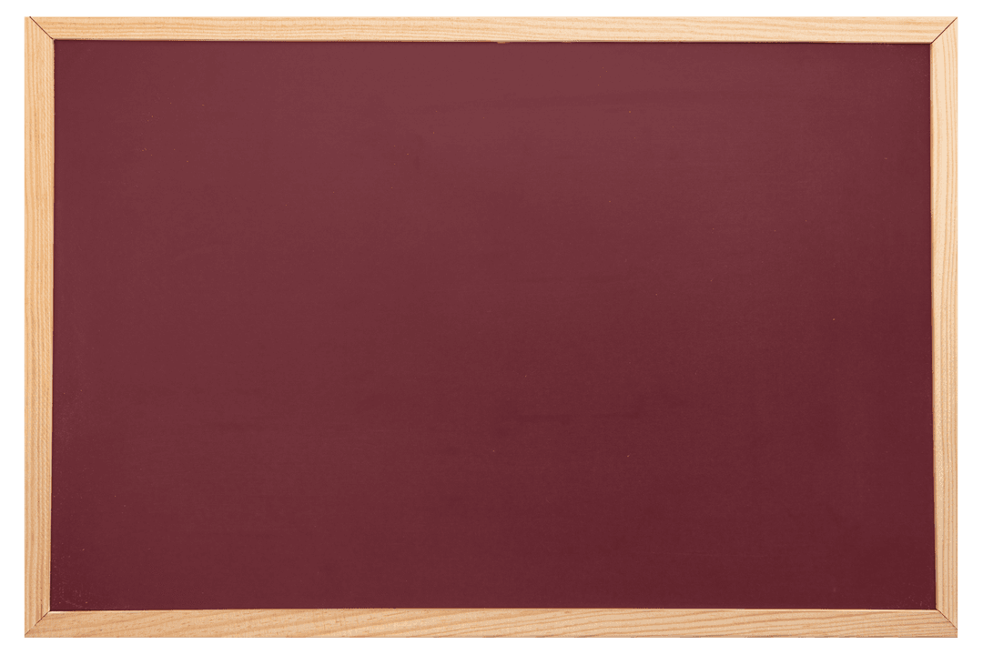 Wooden Framed Brown Board with Copy Space on Transparent Background