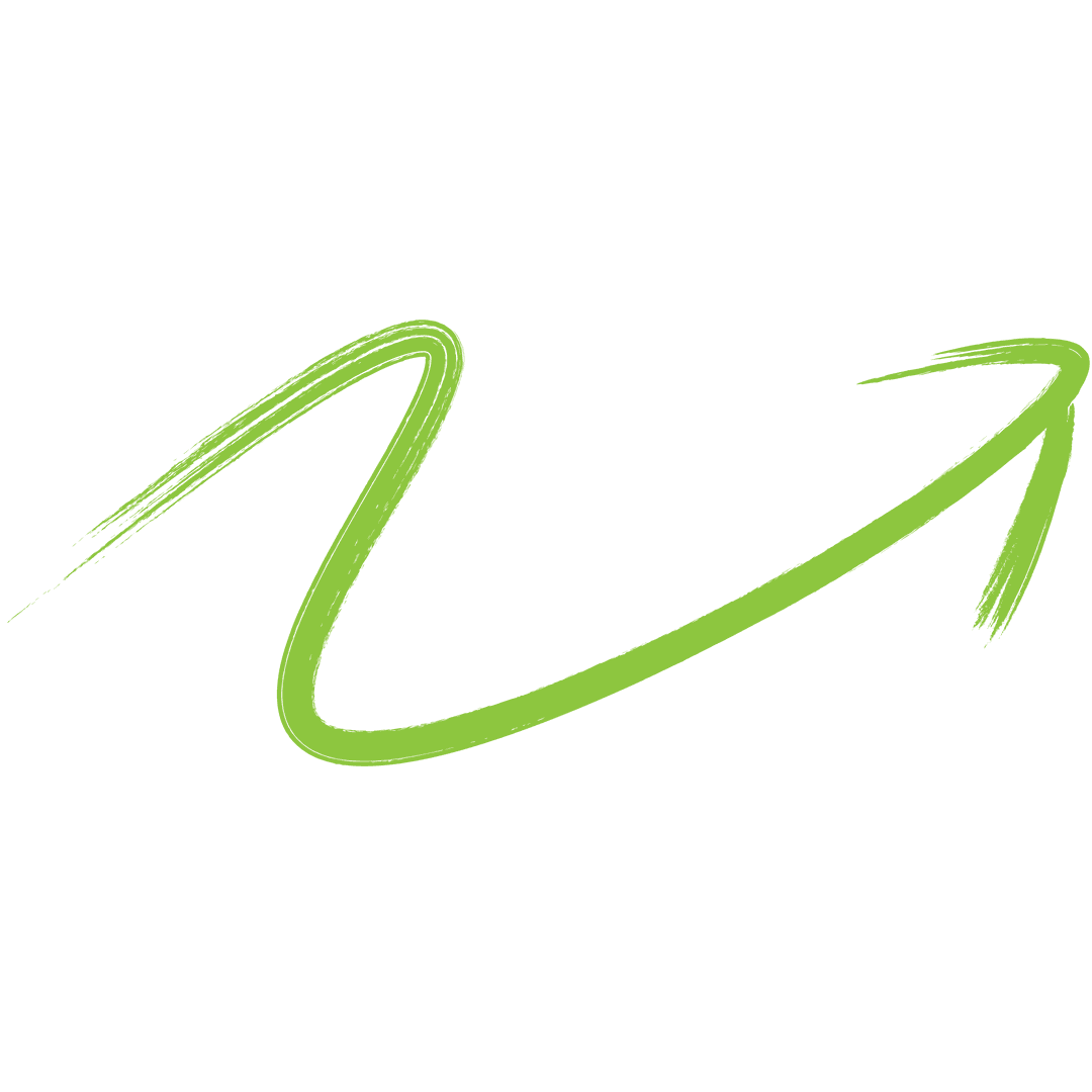 Green Curvy Arrow on Transparent Background for Directional Concepts