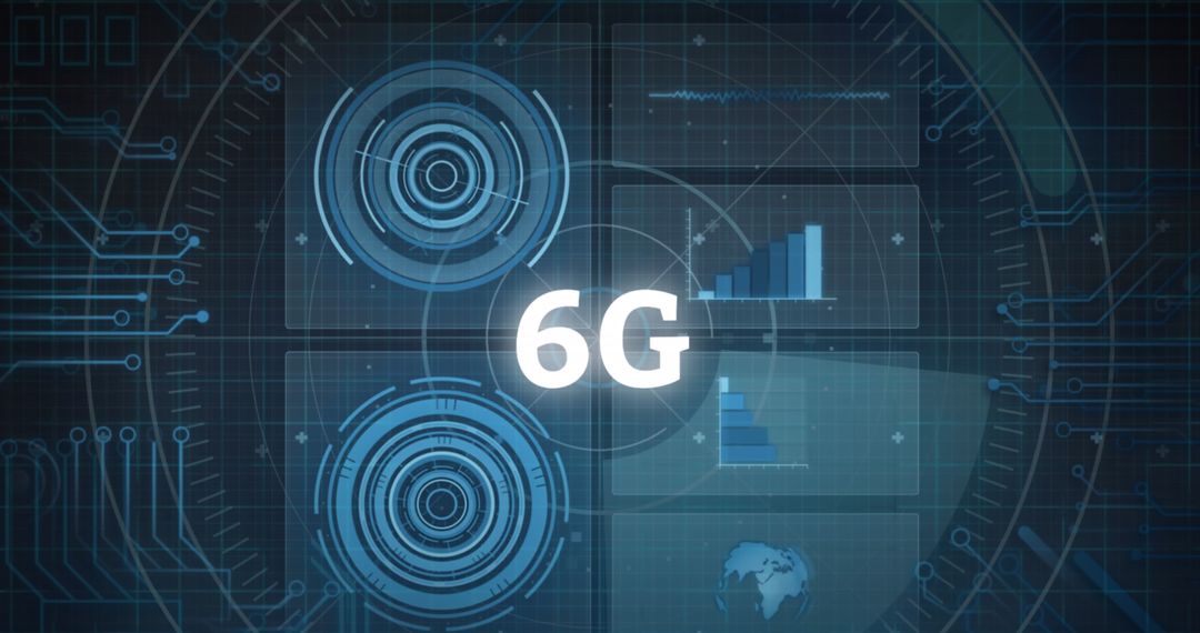 6G Technology and Data Processing Concept Digital Background