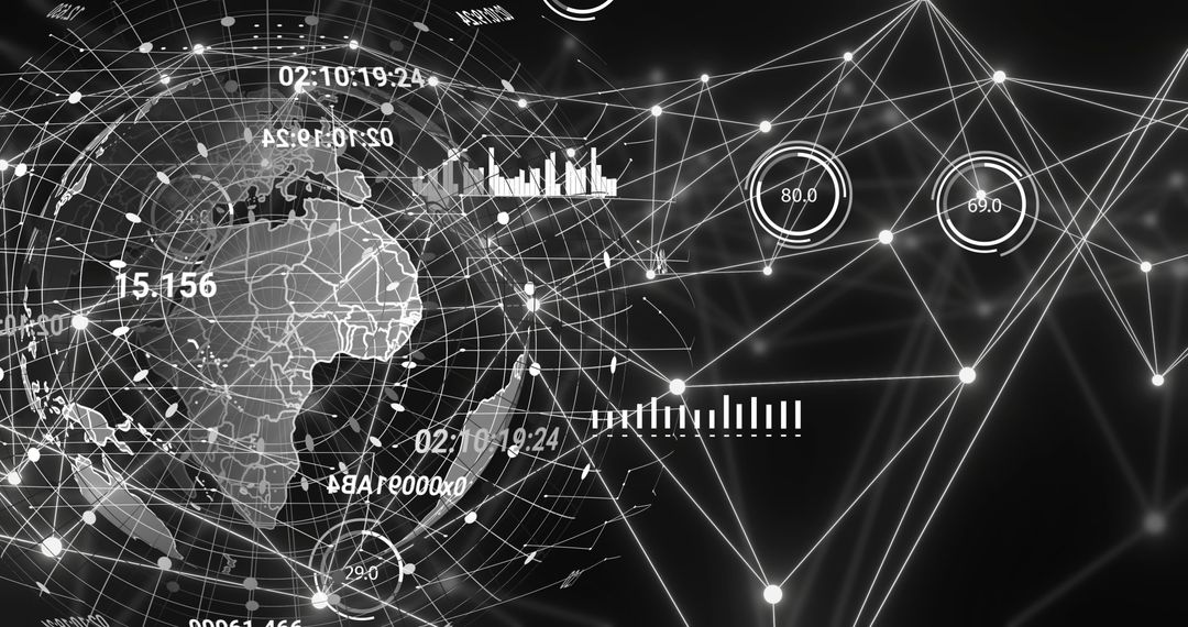 Global Network Connections Overlooking Earth's Globe
