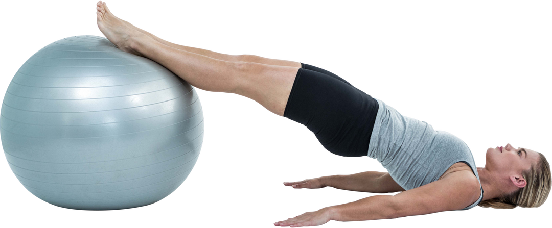 Transparent Woman Performing Pilates with Exercise Ball - Download Free Stock Images Pikwizard.com