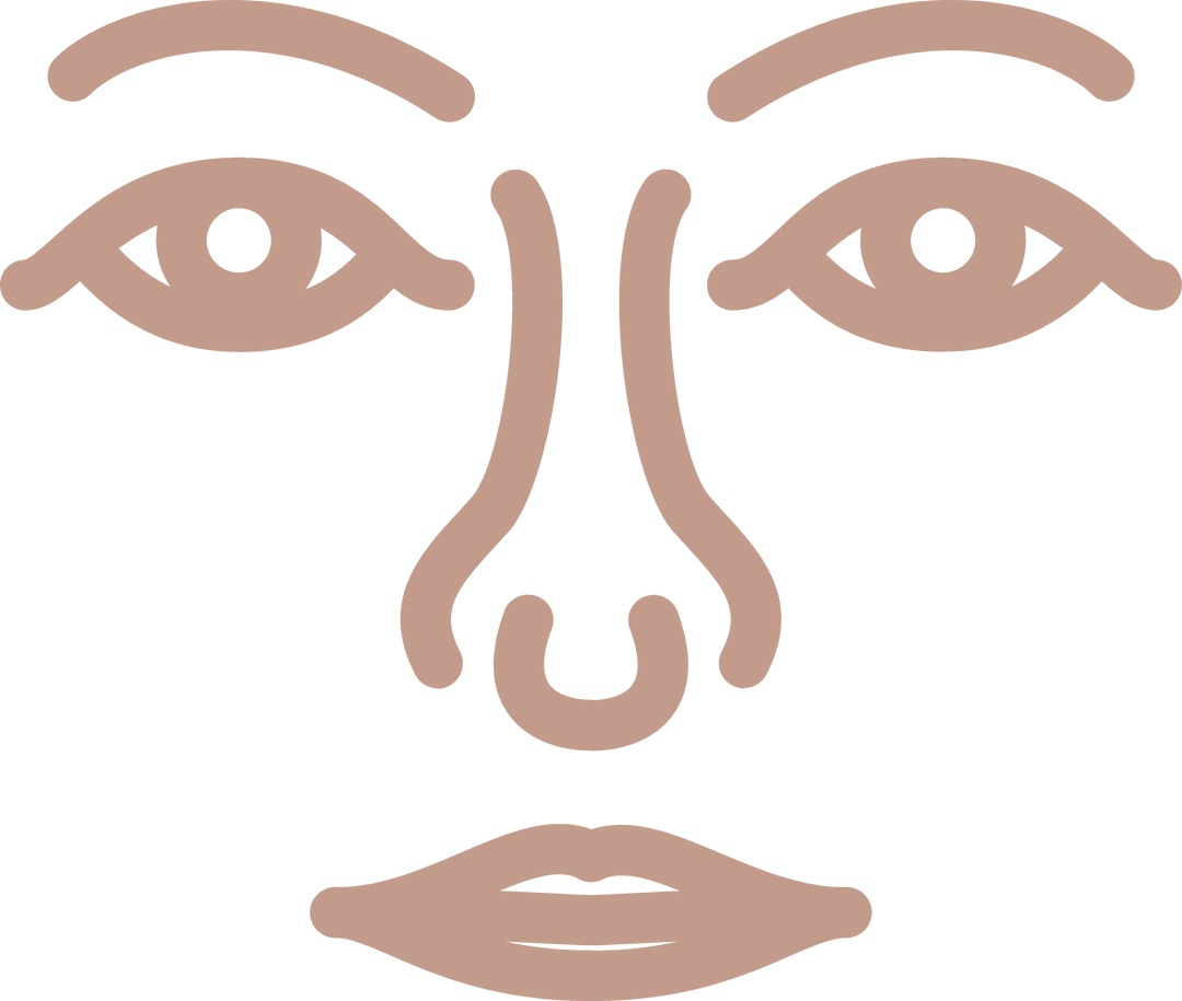 Minimalist Abstract Human Face Illustration with Transparent Background