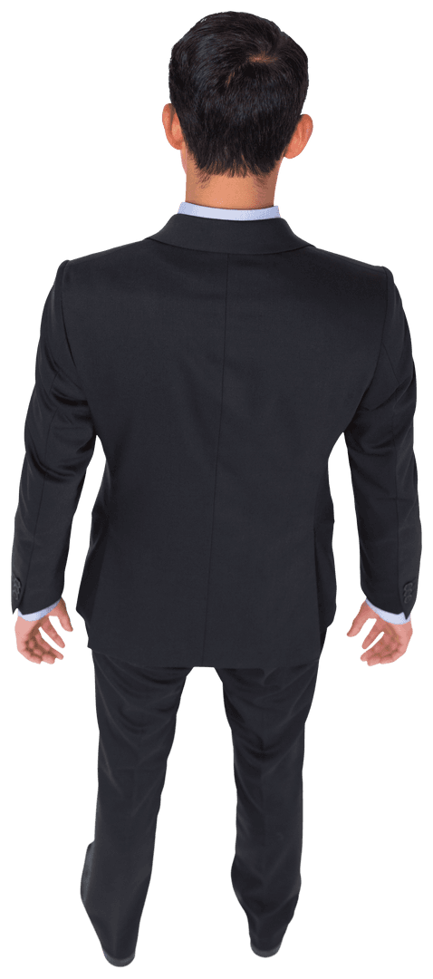 Back View of Businessman Standing on Transparent Background PNG