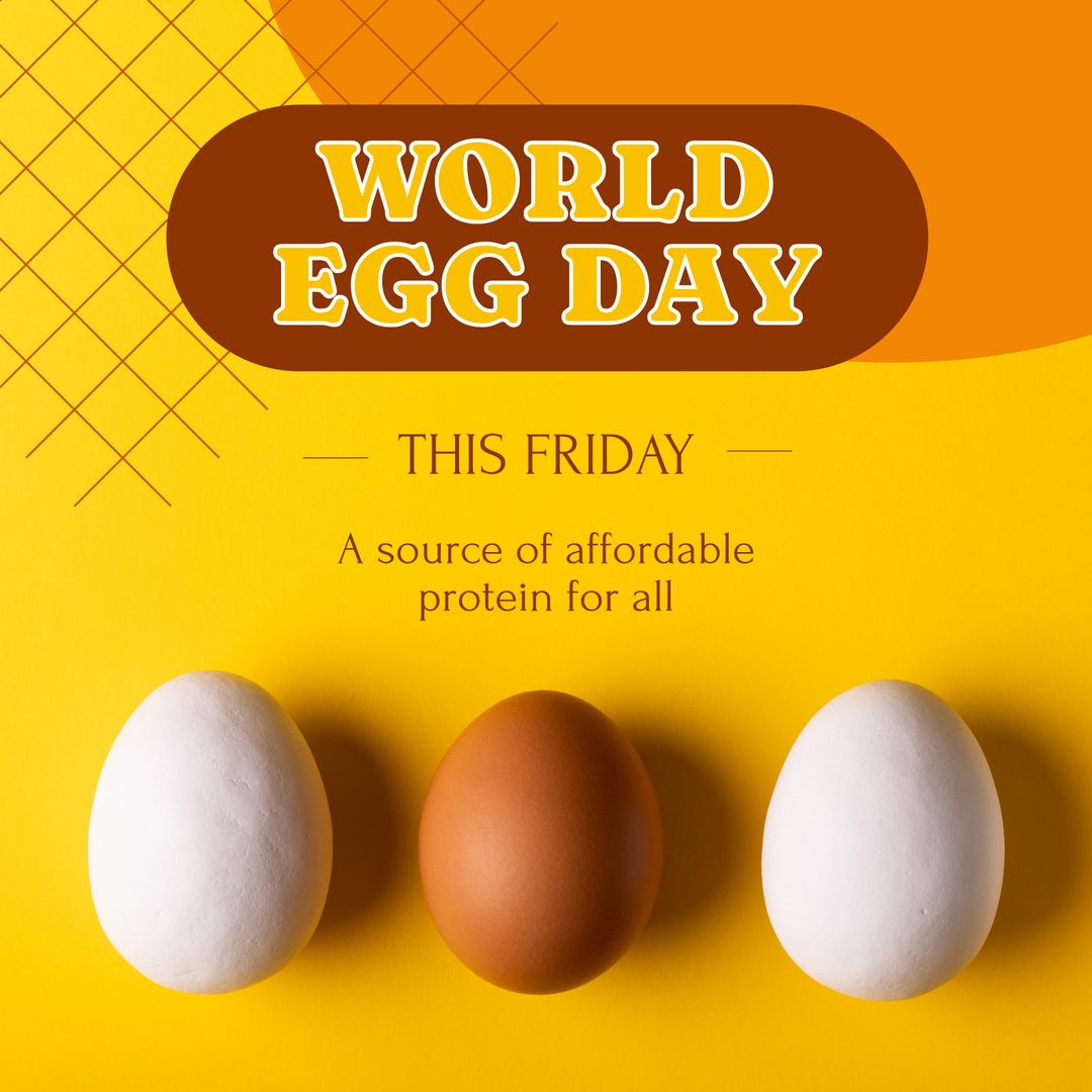 World Egg Day Celebration Promo with Brown and White Eggs - Download Free Stock Templates Pikwizard.com