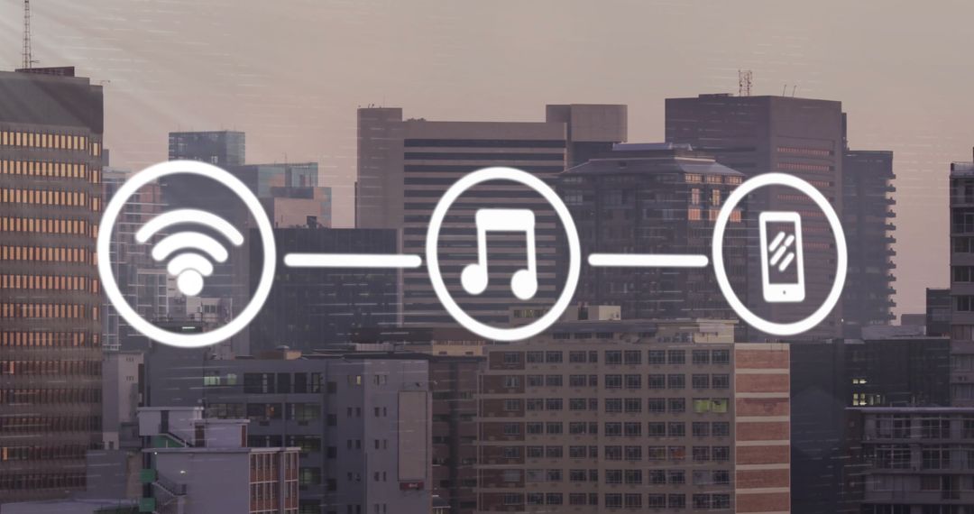 Digital Connection and Communication over Urban Skyline