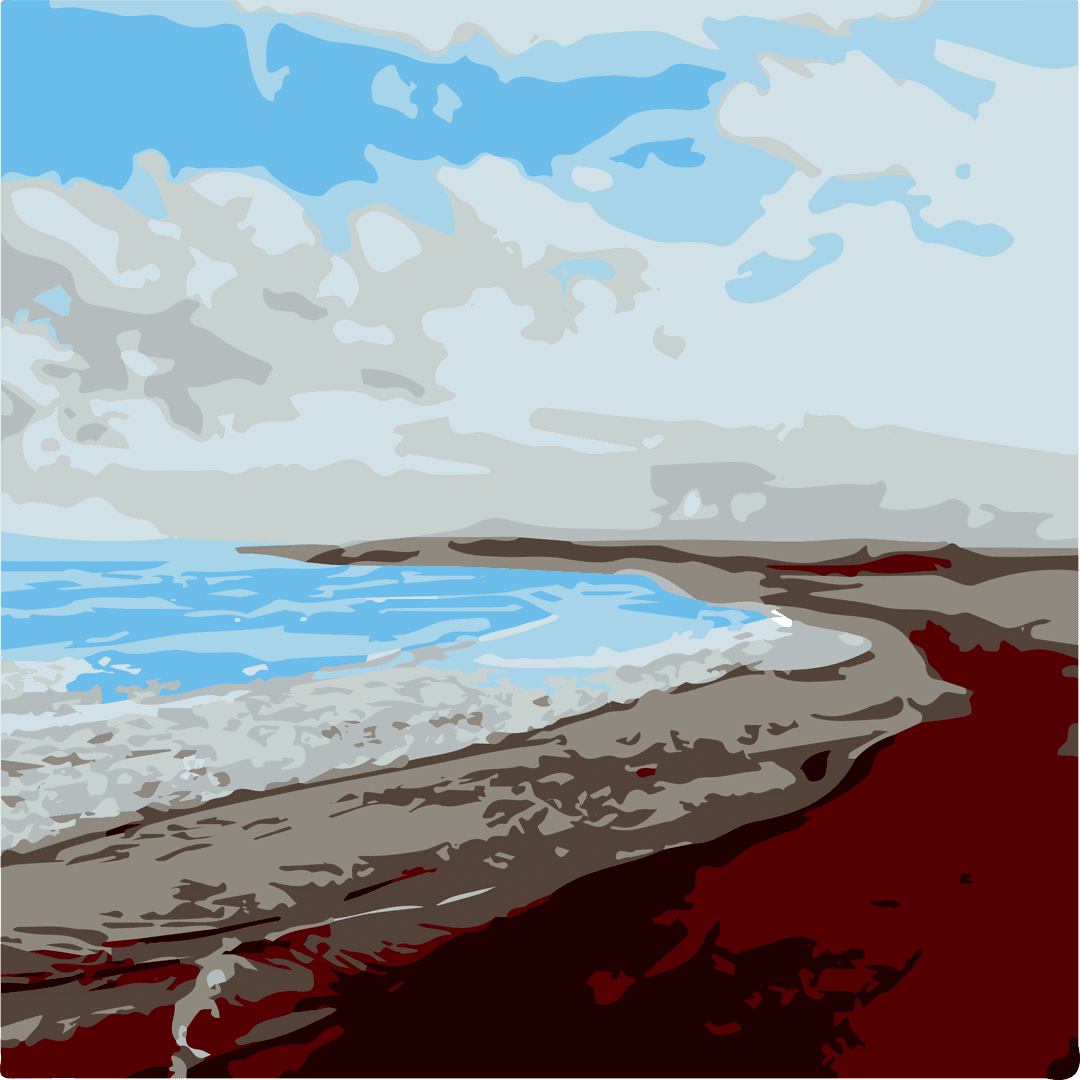 Serene Beach Landscape on Transparent Background for Versatile Use