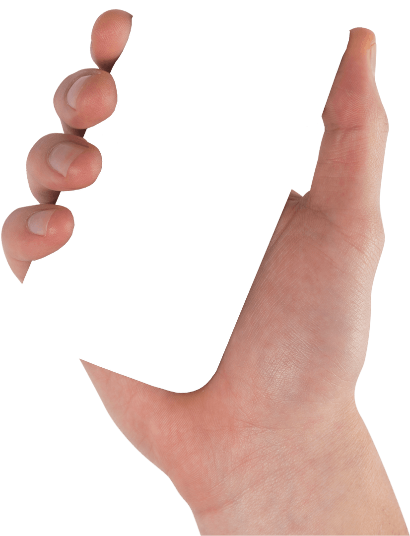 Caucasian Hand Holding Object with Transparent Background