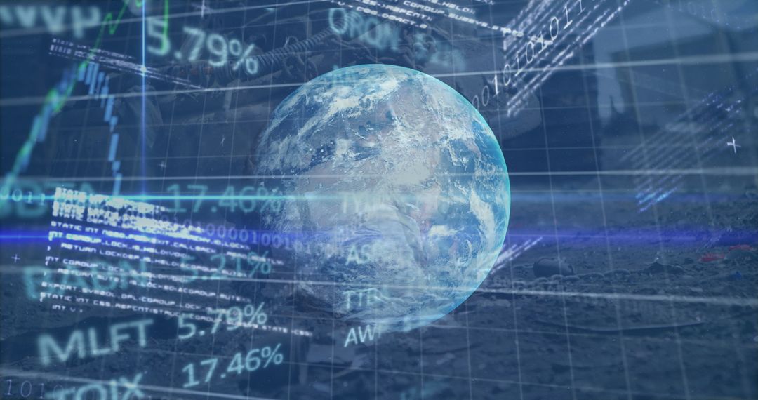 Global Economy and Technology Data Visualization Concept