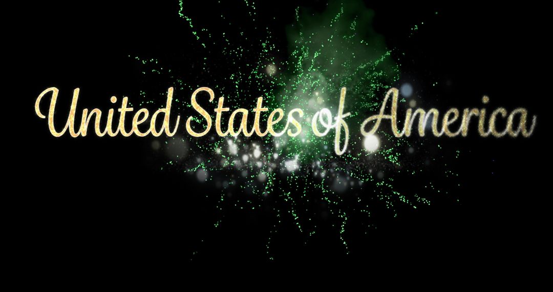 United States of America Text with Green Fireworks Explosion - Free Images, Stock Photos and Pictures on Pikwizard.com