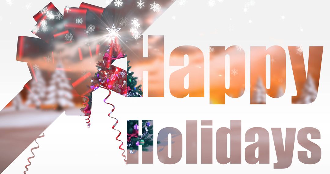 Illustration of christmas greeting with happy holidays message on white background 4k - Free Images, Stock Photos and Pictures on Pikwizard.com
