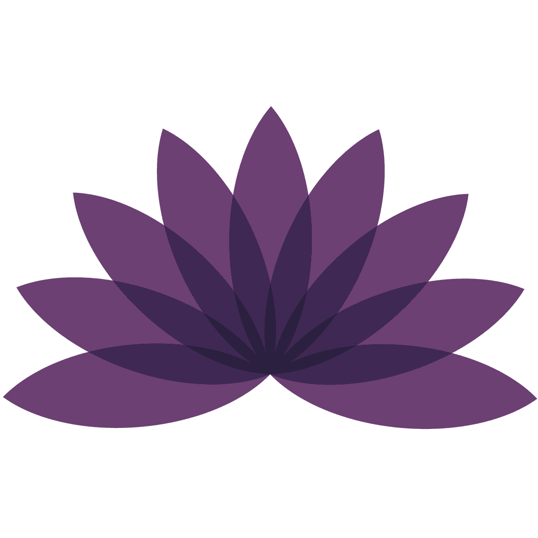 Purple Lotus Abstract Design on Transparent Background