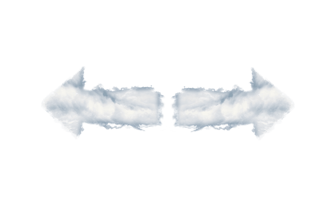 Abstract Cloud Arrows on Transparent Background