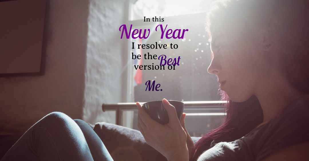 Contemplative Woman by Window Embracing New Year Resolutions