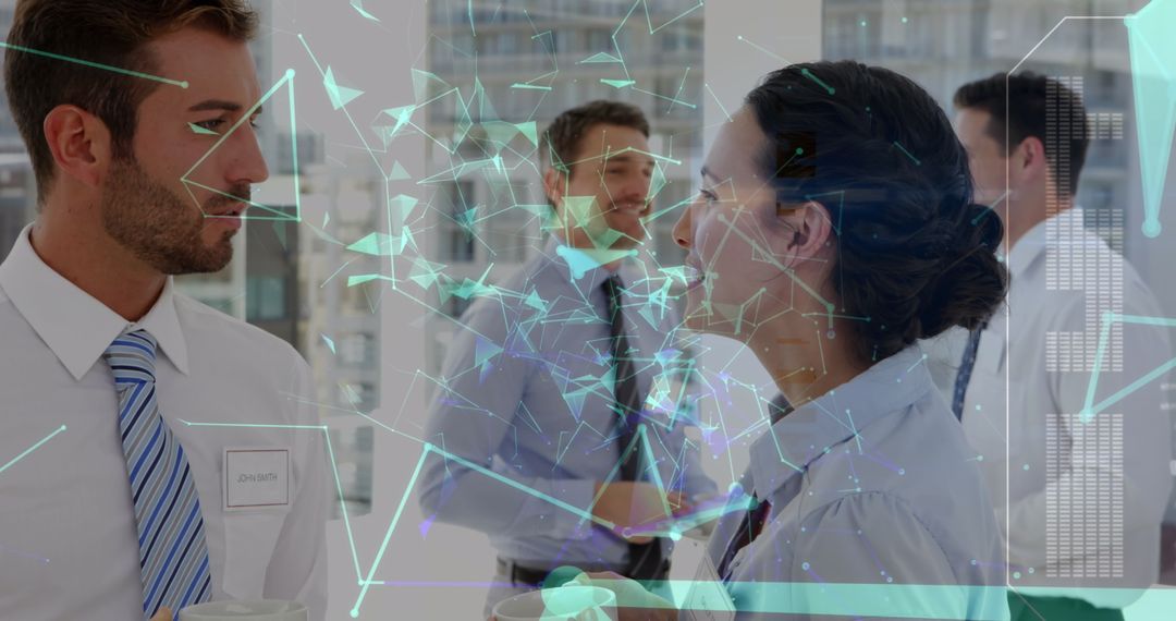 Business Collaboration Overlaid with Digital Data Concept