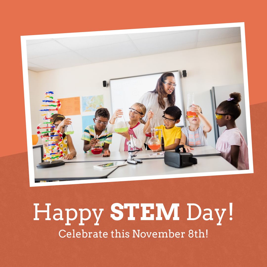 Diverse Students Engaged in Fun STEM Day Science Experiment