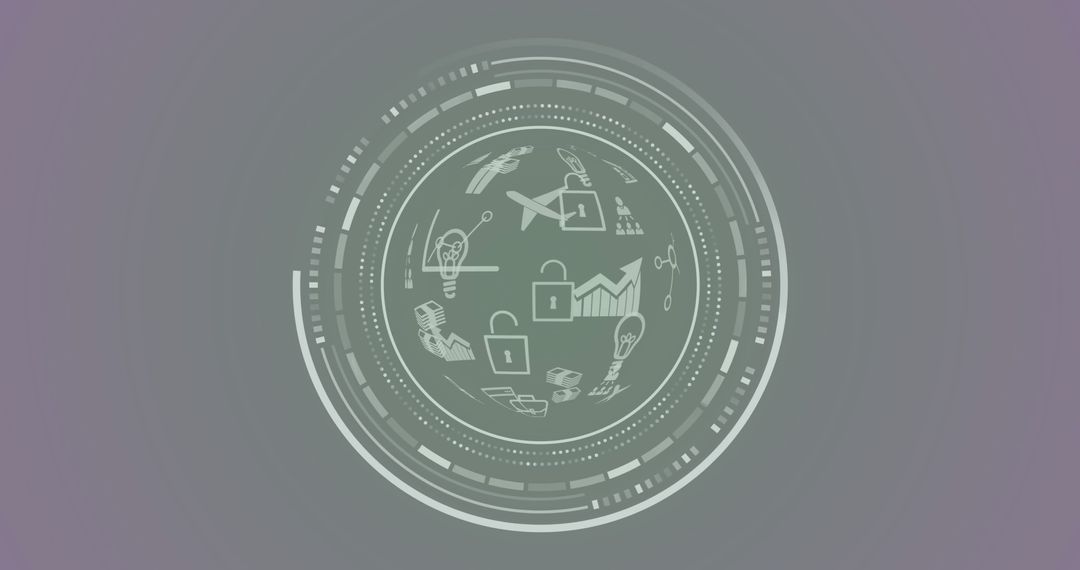 Digital Interface Scanning Business Technology Icons