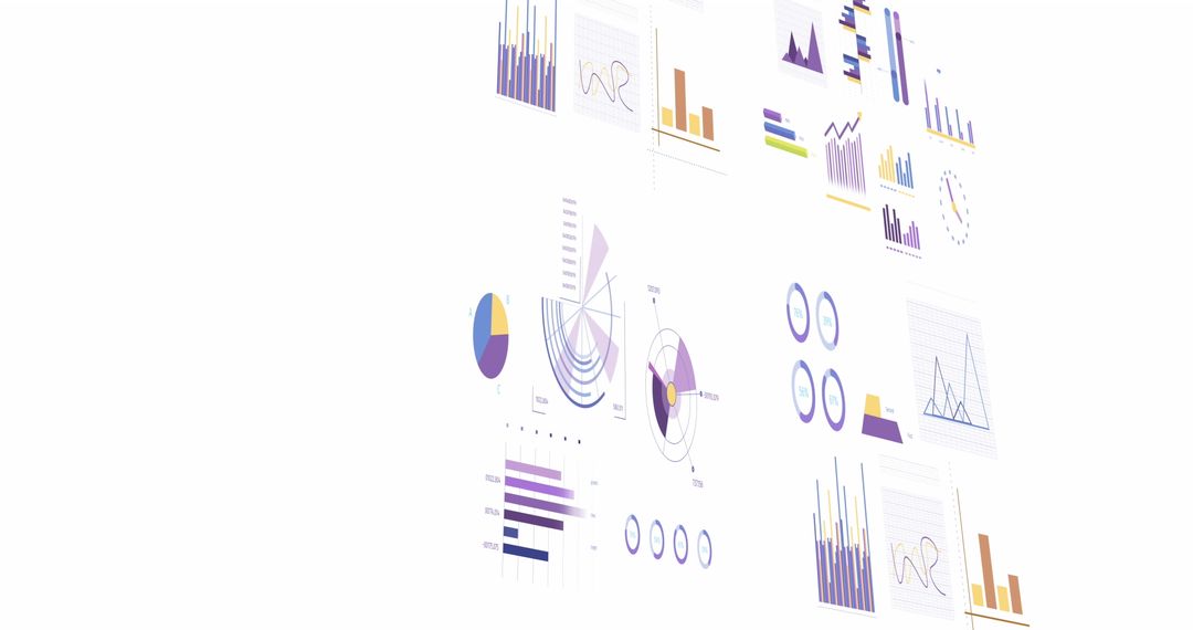 Financial Data and Statistics Over White Background