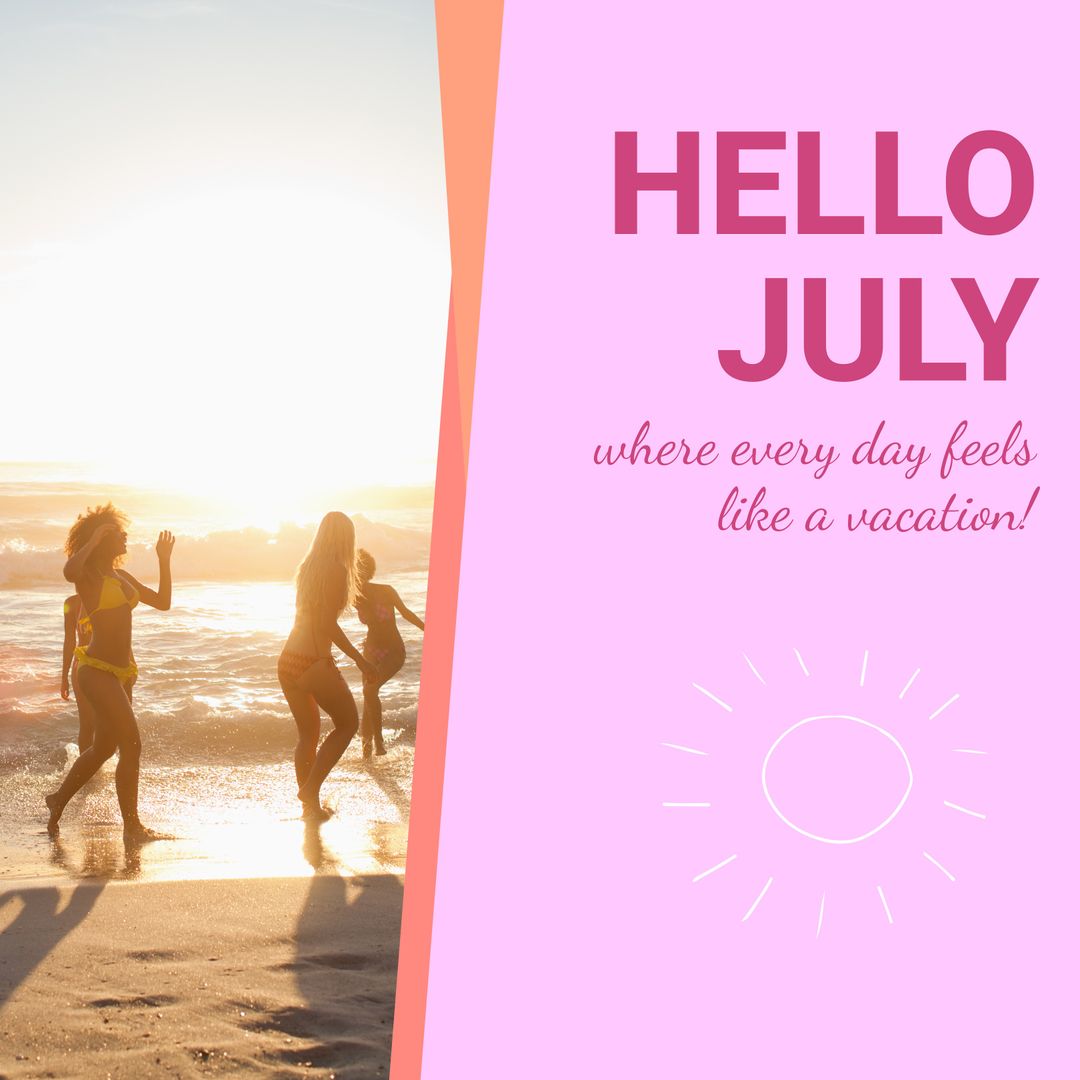 July Beach Fun with Friends Highlighting Summer Joy