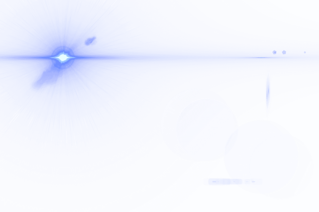 Blue Shiny Lens Flare on Transparent Background