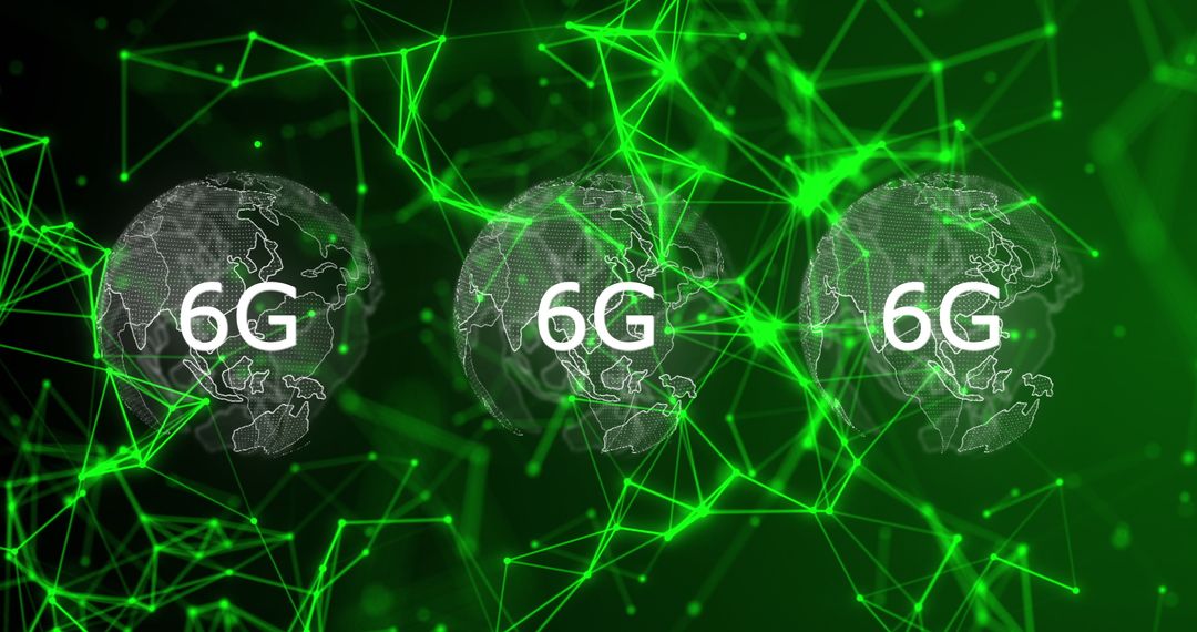 6G Technology Concept with Globes and Digital Connections