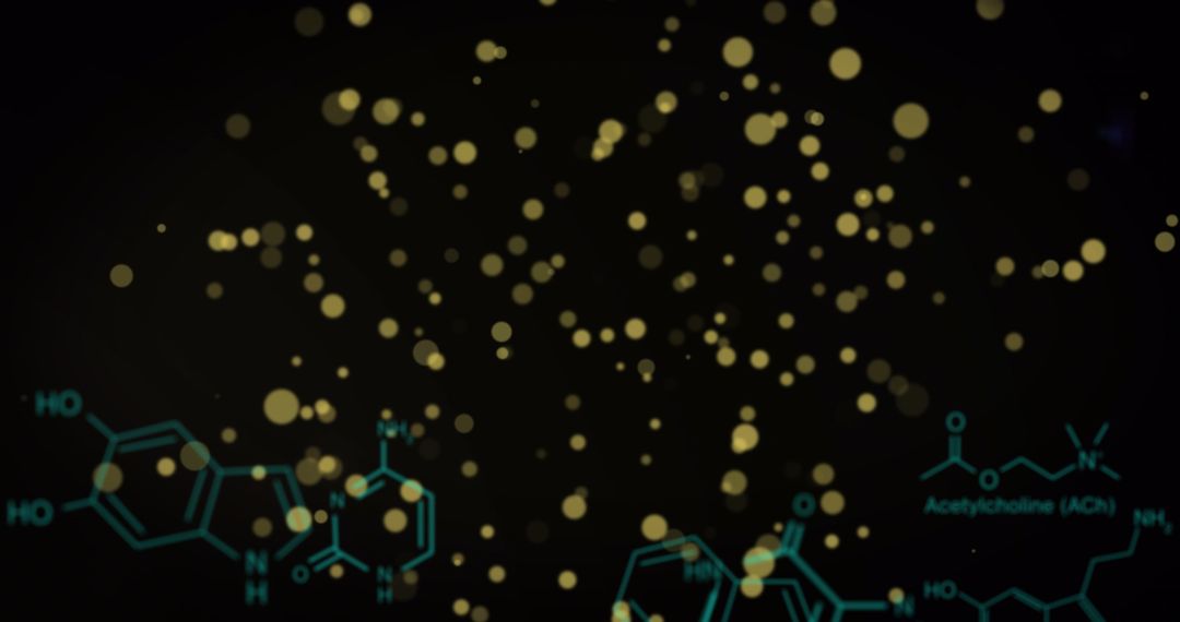 Abstract Science Background with Chemical Structures and Floating Lights