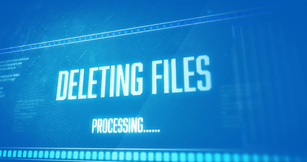 Digital Data Deletion Process on Blue Screen