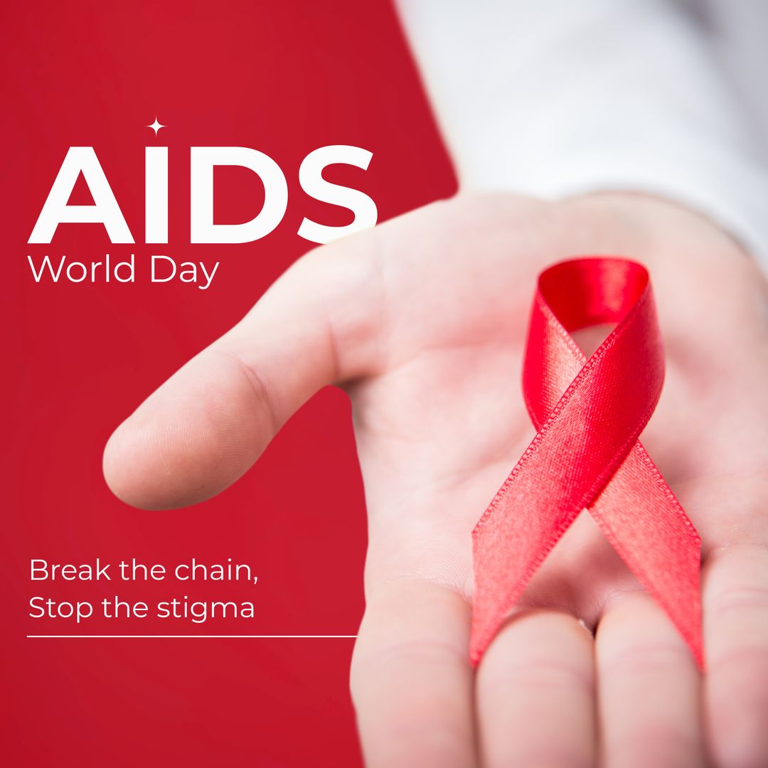 World AIDS Day Awareness with Red Ribbon