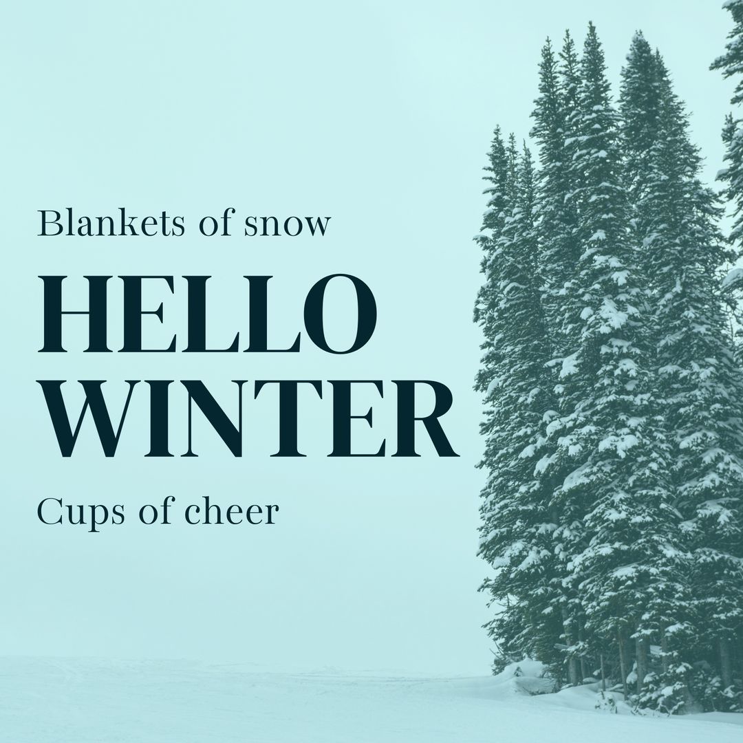 Winter Greeting with Snowy Pine Forest Background - Download Free Stock Templates Pikwizard.com