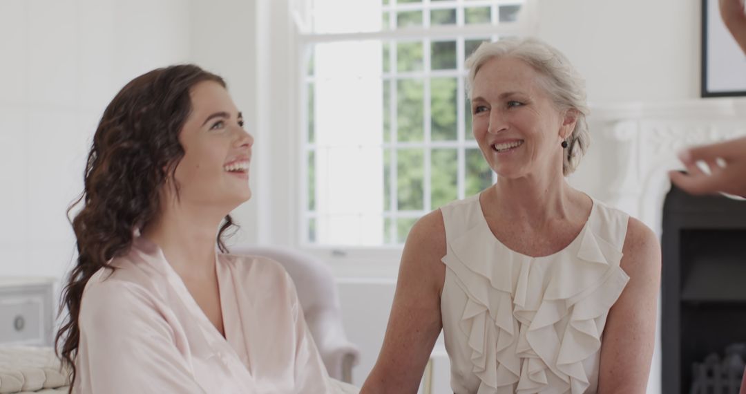Bride Bonding with Mother in Elegant Wedding Preparation