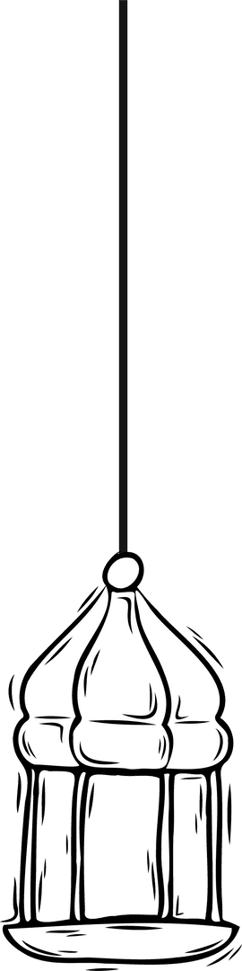 Minimalist Hanging Bird Feeder on Transparent Background