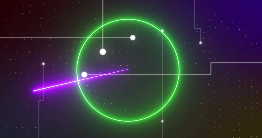 Futuristic Neon Geometry with Grid and Nodes