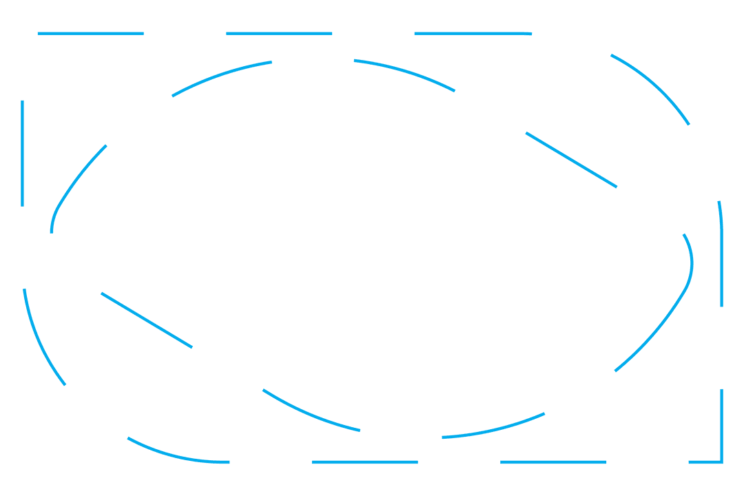 Abstract Blue Dotted Line Framework on Transparent Background