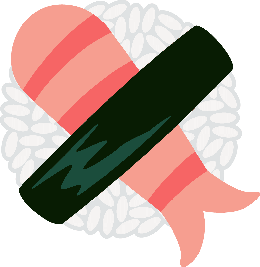 Transparent Nigiri Sushi Icon with Vibrant Shrimp and Seaweed