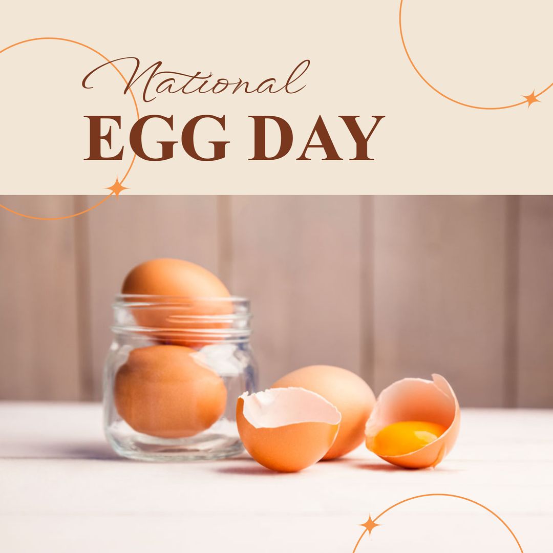 National Egg Day Celebration with Fresh Eggs and Broken Shells - Download Free Stock Templates Pikwizard.com