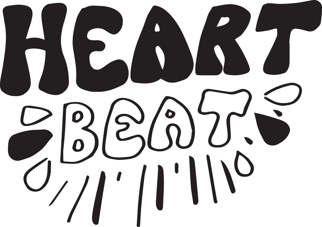 Playful Handwritten Heartbeat Text on Transparent Background