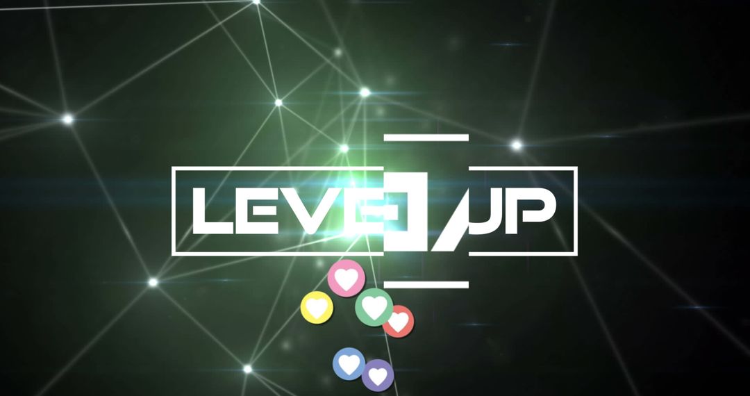 Level Up Concept with Social Media Icons and Digital Network