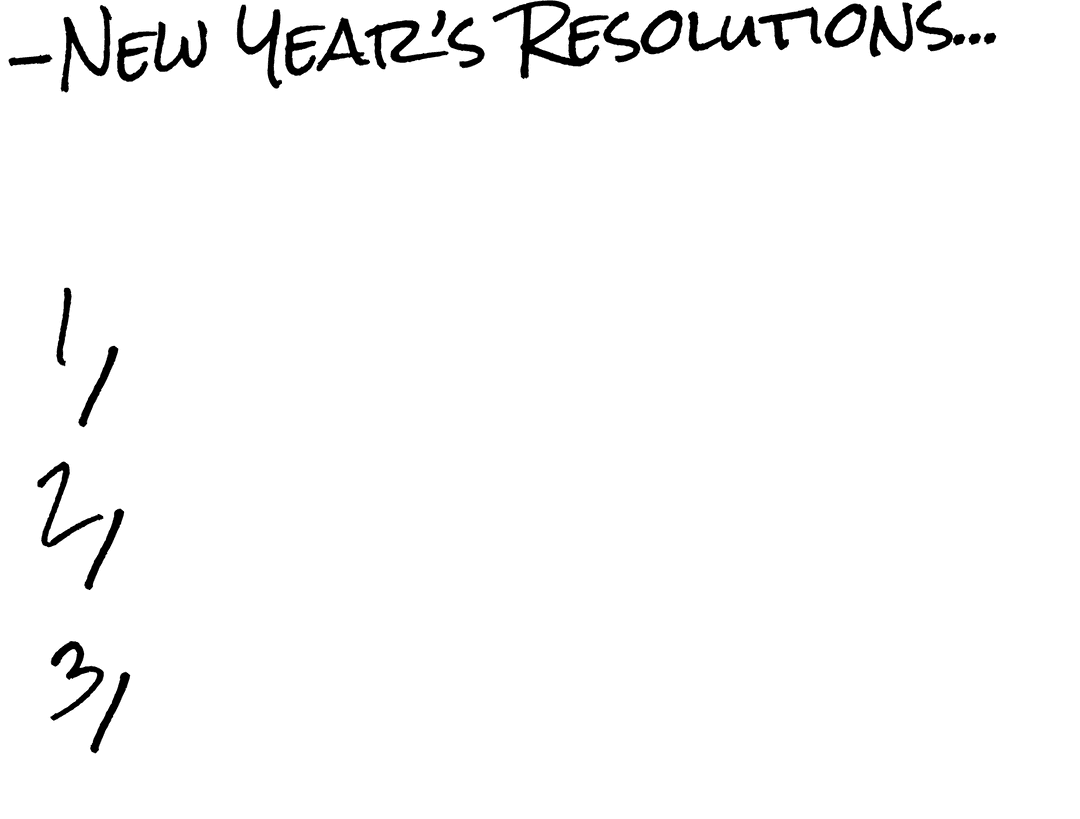 New Year's Resolutions Text with Transparent Background