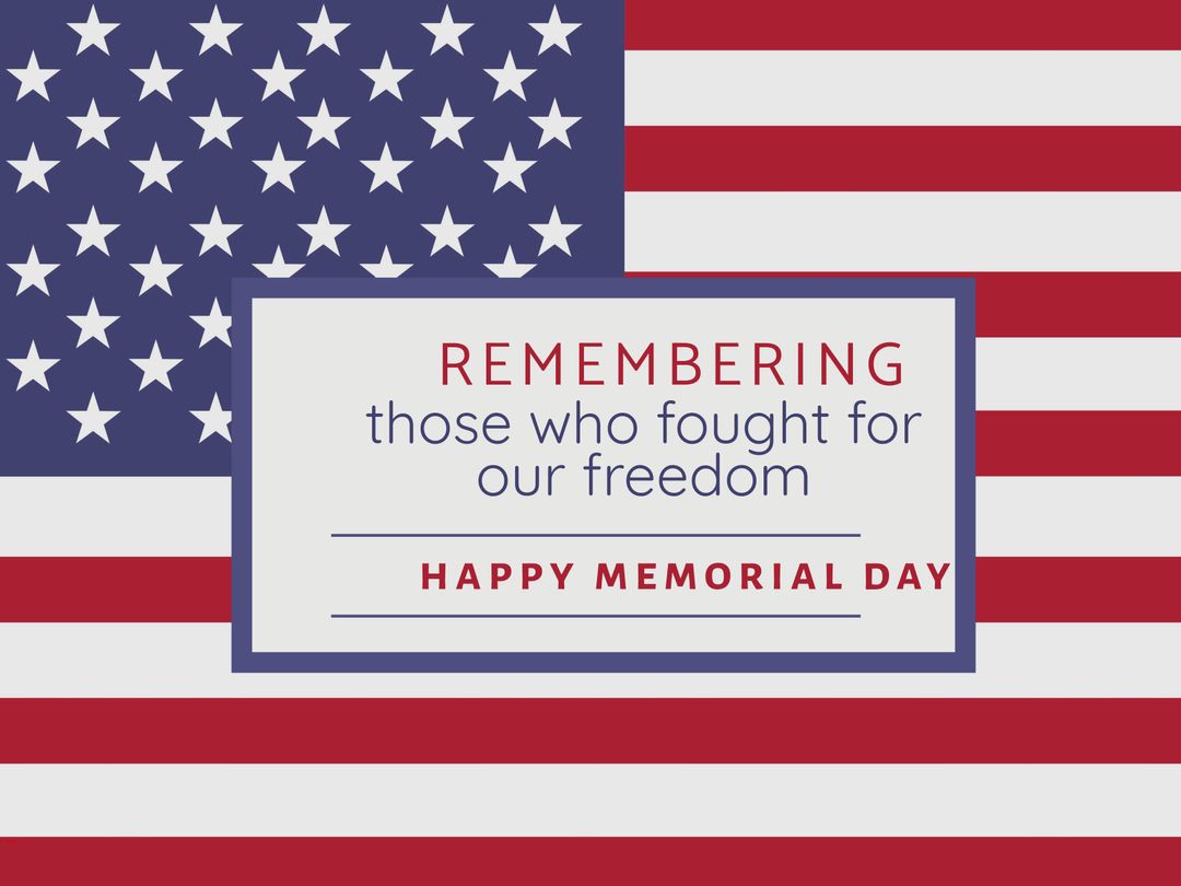 Patriotic Memorial Day Tribute with American Flag Backdrop