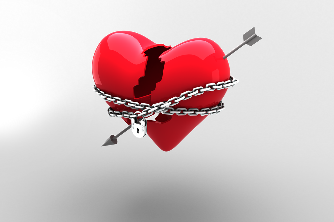 Heart with Chain and Arrow on Transparent Background - Download Free Stock Images Pikwizard.com