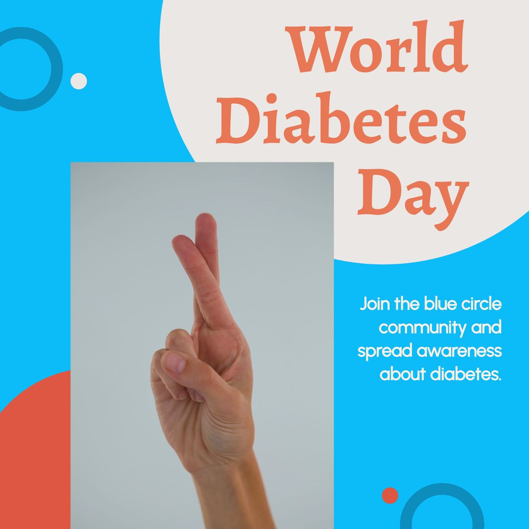 World Diabetes Day Awareness Promotion with Symbolic Hand Gesture