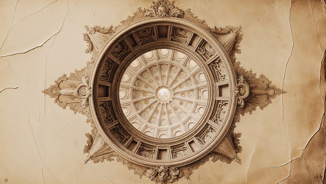 Intricate Baroque Domed Ceiling with Central Oculus