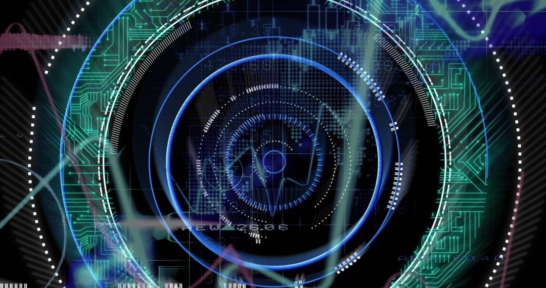 Futuristic Digital Interface with Data Overlay