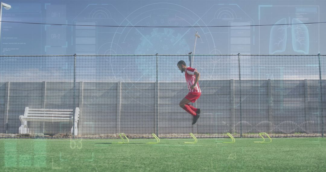 Footballer Training with Data Analytics Overlay Concept