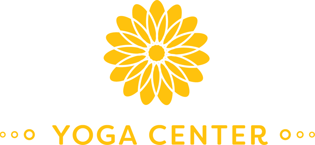 Yellow Sunflower Emblem with Yoga Center Text Transparent Design