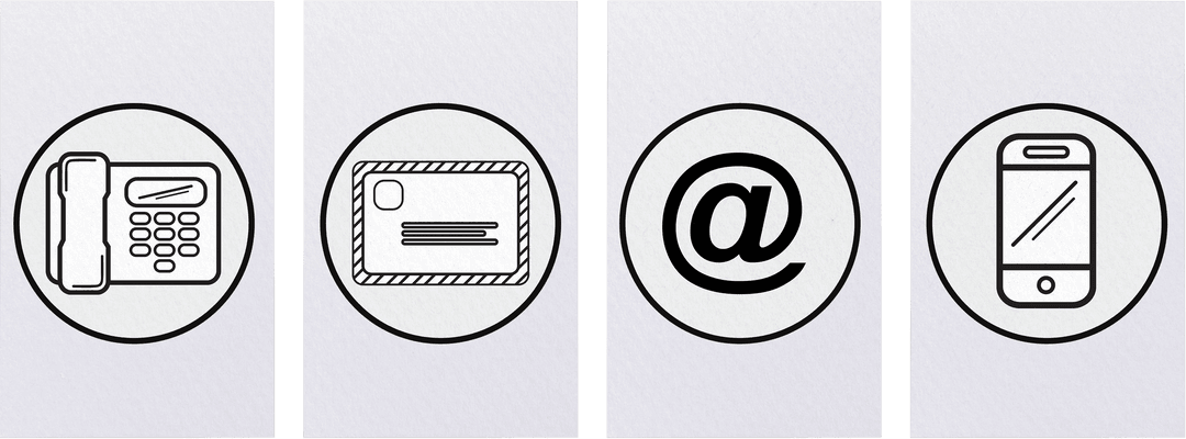 Digital PNG Illustration of Communication Icons Transparent Background