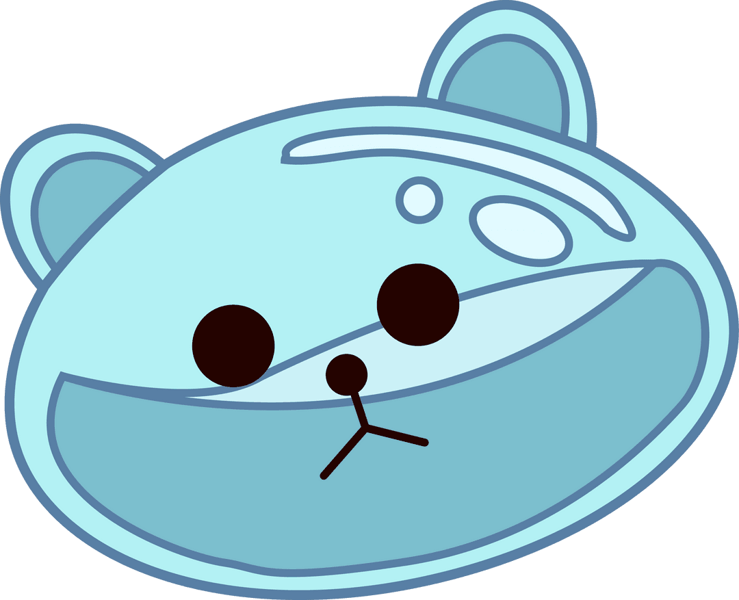 Minimalist Transparent Cartoon Bear Face Cute Whimsical Design