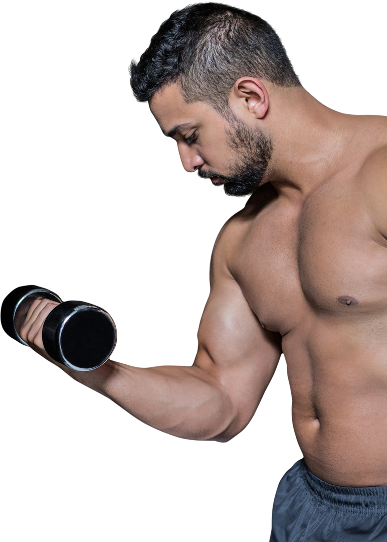 Strong Hispanic Man Lifting Dumbbells on Transparent Background - Download Free Stock Images Pikwizard.com