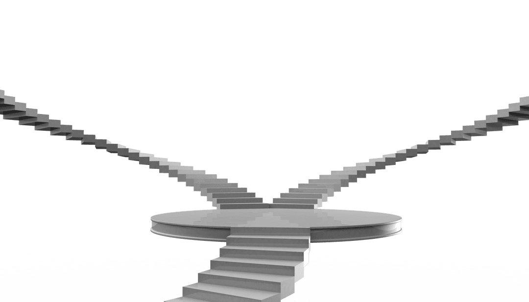 Abstract Stair Design on Transparent Background