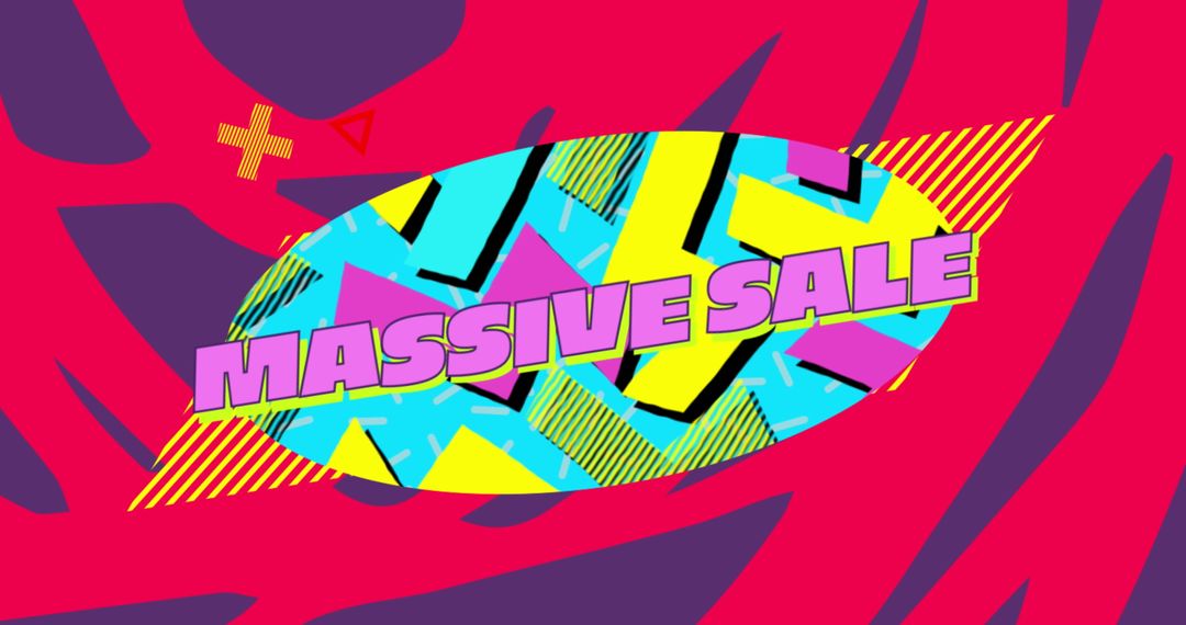 Dynamic Massive Sale Advertisement with Vibrant Colors